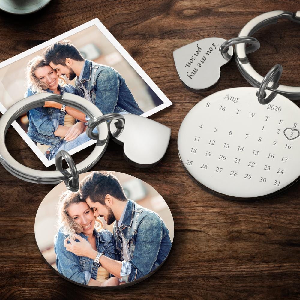 Custom Calendar Keychain Picture Keychains Anniversary Gifts for Her