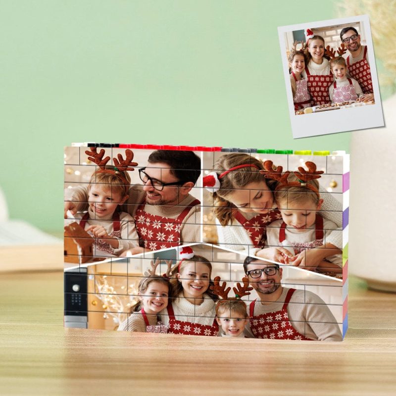 Personalised Colors Building Brick Custom Collage Photo Block Brick Puzzles Christmas Gifts For Family