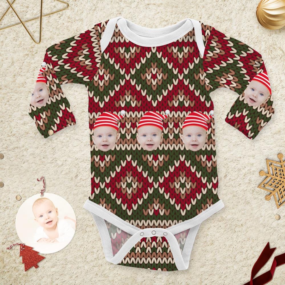 Customized Infant Onesies Infant Christmas Dress Plaid Pattern Baby Christmas Gift - Image 2