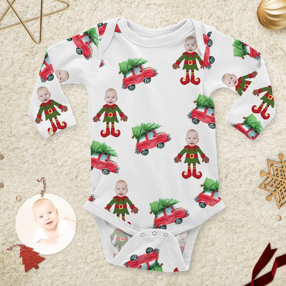 Personalized Newborn Onesie Christmas Elf Baby Bodysuits Newborn Christmas Gifts