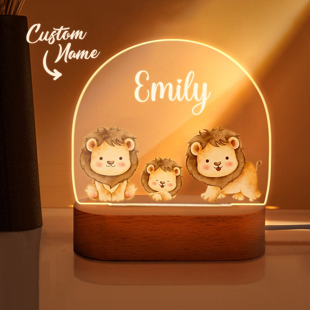 Personalized Name Cute Lion Night Light Custom Name Nursery Room Lamp Gift For Kids - Image 2