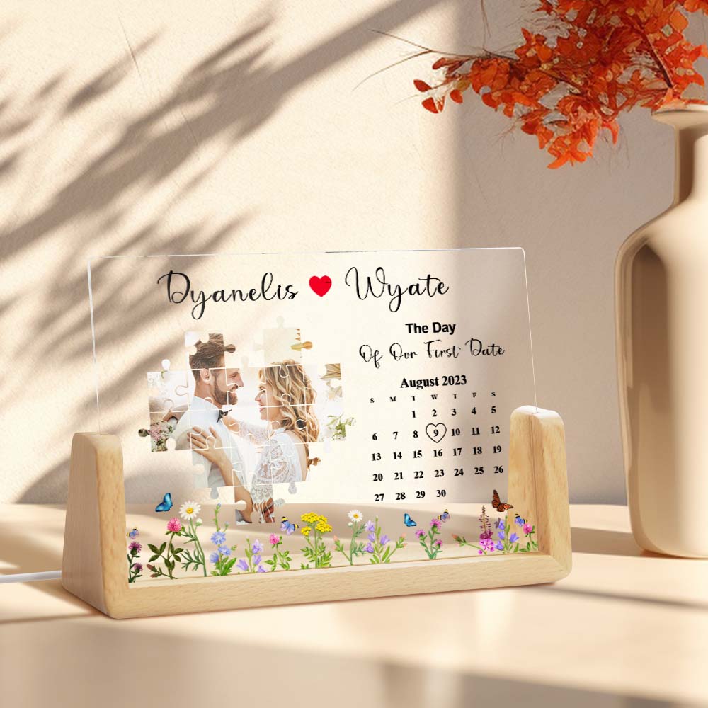 Gift for Her The Day I Found My Missing Piece Light Frame Personalized Gift Wedding Gifts