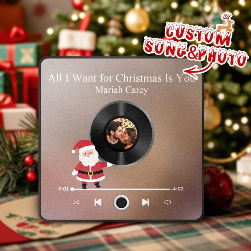 Customized Music Fridge Magnet Personalized Santa Fridge Magnet With Photo for Christmas Gift