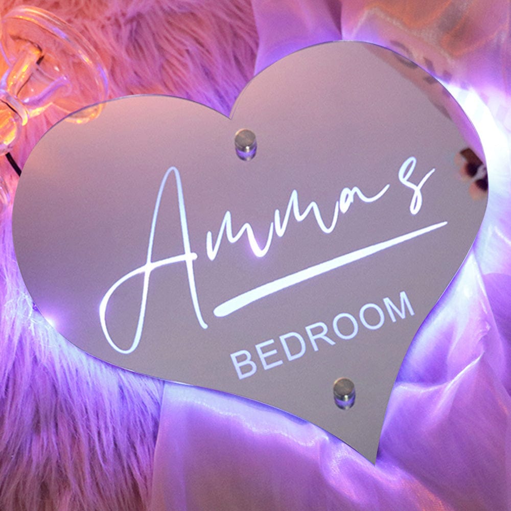 Custom Mirror Light With Name Custom Name Heart-shaped Marquee Mirror Light