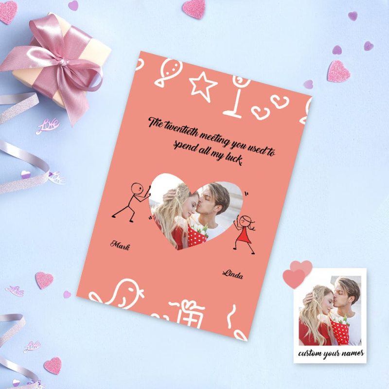 Personalized Anniversary Card Love Card Greeting Card Meeting You Used to Spend All My Luck