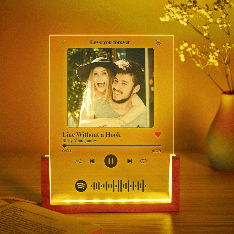 Spotify Code Colorful Photo Night Light Scannable Music Plaque Lamp Valentine’s Day Gifts