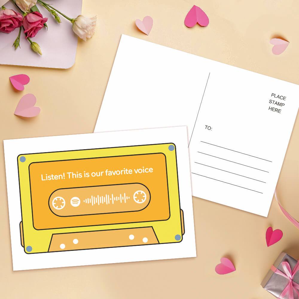 Custom Postcard Greeting Card Anniversary Gift - Cassette Tape - Image 2