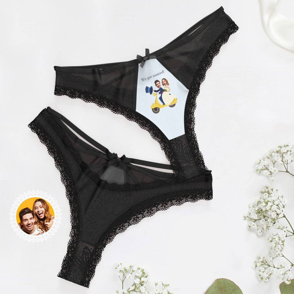 Personalized Wedding Lace Thong Custom Face Underwear Wedding Gifts - Image 2