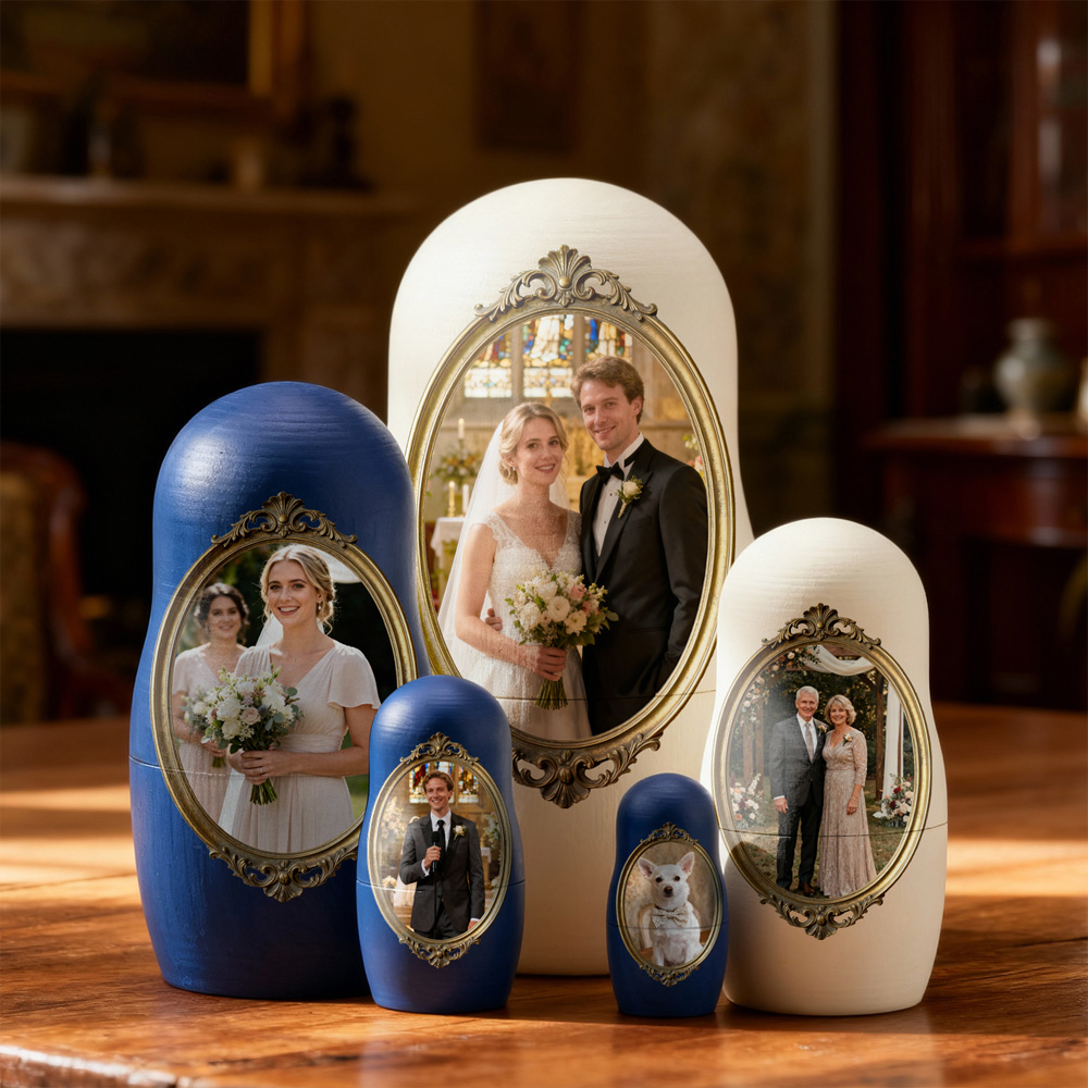 Personalized Photo Nesting Dolls Custom Picture Matryoshka Family Keepsake Gift for Christmas and Home Decor - soufeeluk