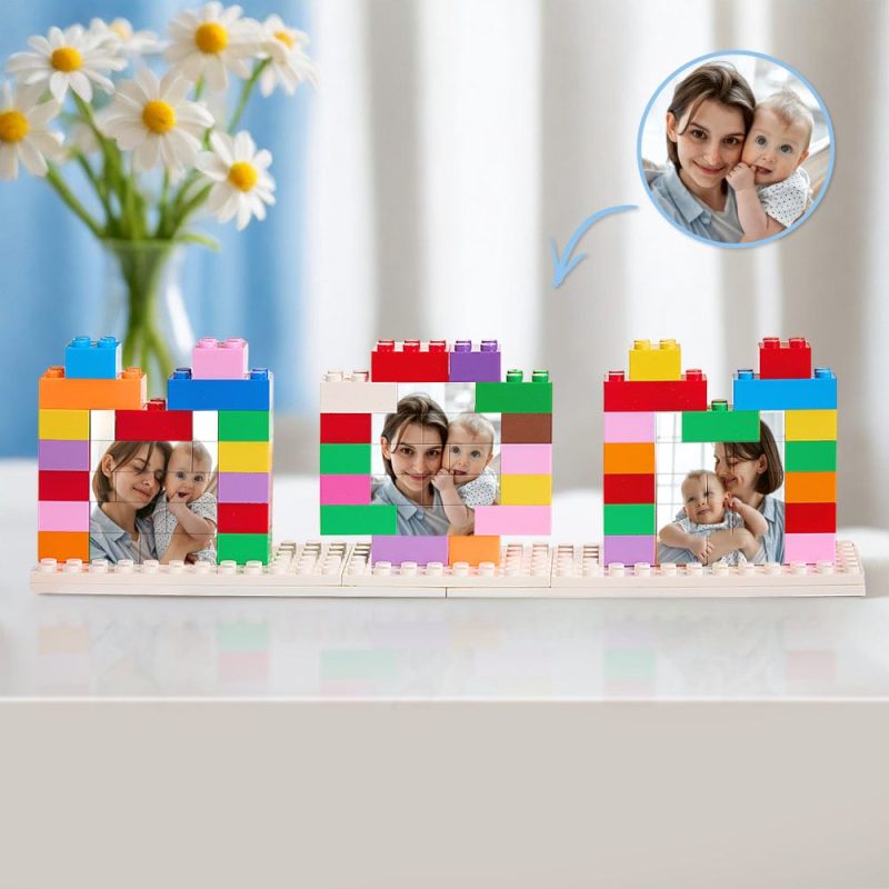 Custom Mom Photo Building Brick Puzzles Personalized Colored Photo Block Mother’s Day Gifts