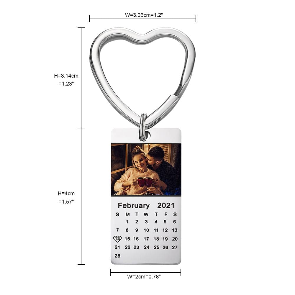 Personalized Heart Keychain Photo Valentines Day Gifts For Her - Image 2