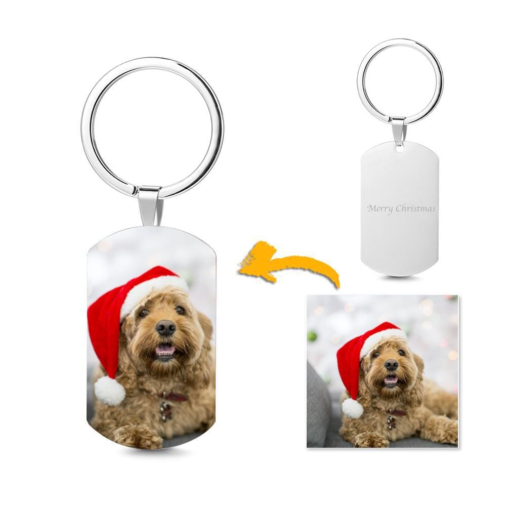 Photo Keychain Christmas Gift for Pet Lovers - Stainless Steel