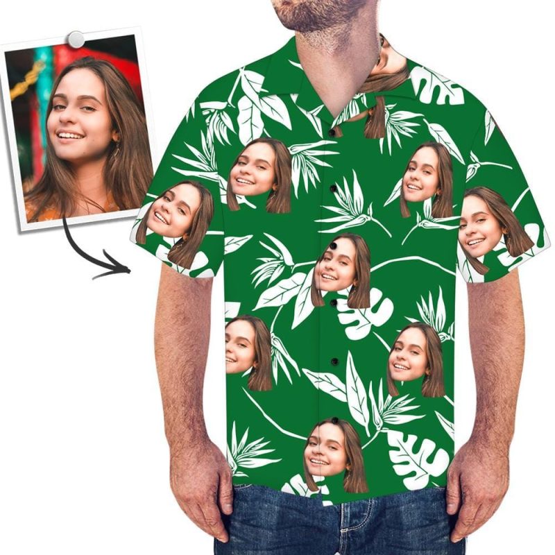 Printed Hawaiian Shirt For Grandpa – Green