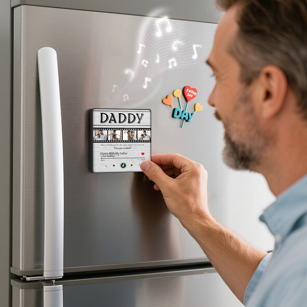 Custom Photo Music Fridge Magnets Personalized Film Music Fridge Magnet That Can Play Songs Father's Day Gift for Dad - Image 2