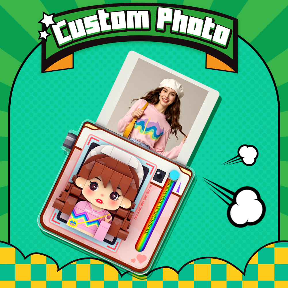 Personalized Brick Figure Fridge Magnets Polaroid Style Gift Fridge Magnet Gift For Girlfriend Boyfriend