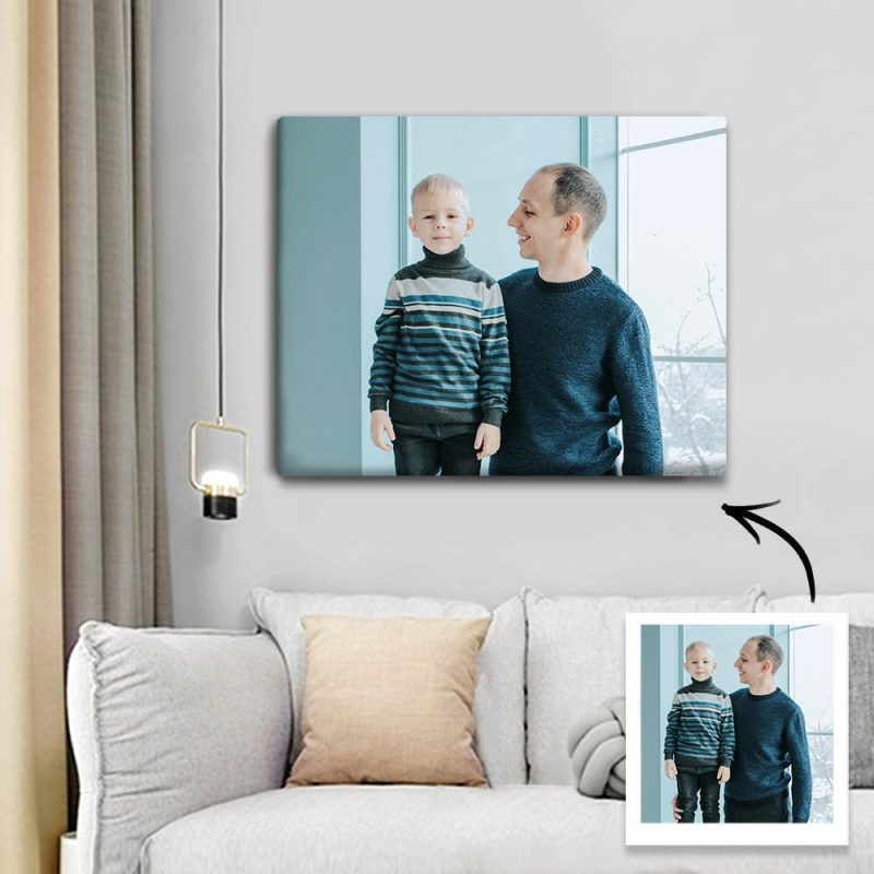 Father’s Day Canvas Father’s Day Gift Photo Framed Canvas Wall Decor – 17.5*12.5cm