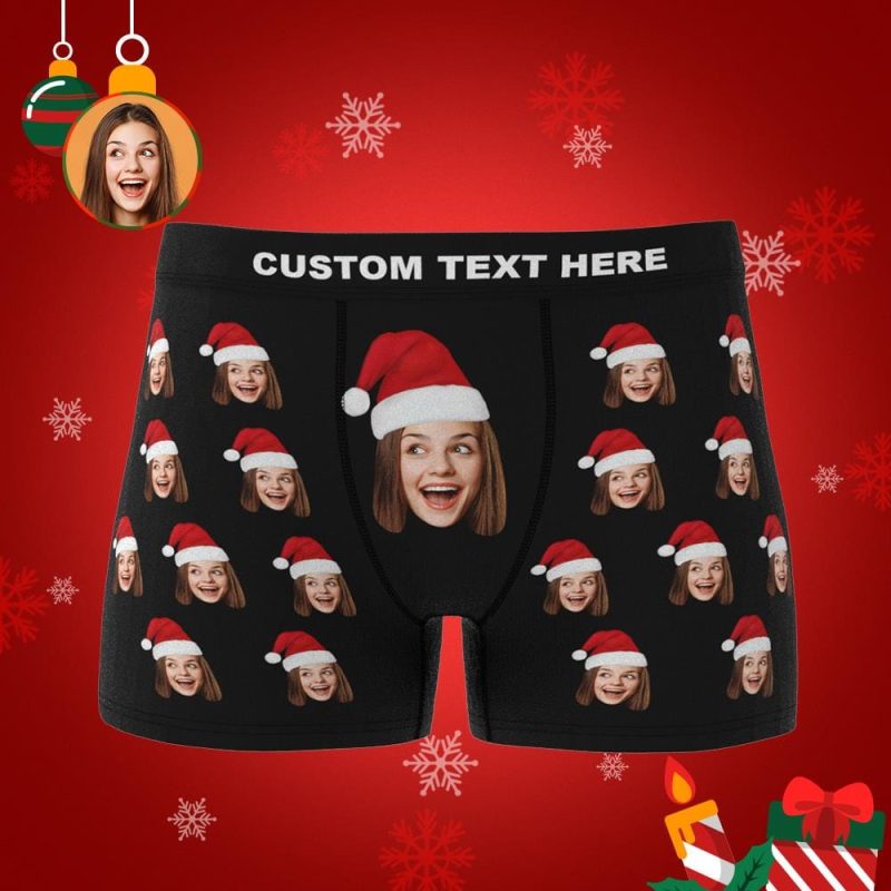 Custom Face Boxers Shorts 3D Online Preview Christmas Gift for Men