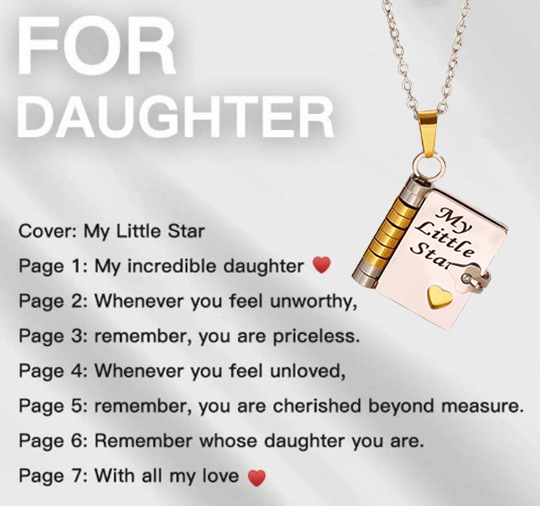 Flip Book Necklace My Little Star Book Necklace for Daughter Necklace A Letter to My Son in a Locket Family Gifts - soufeelus - Image 4