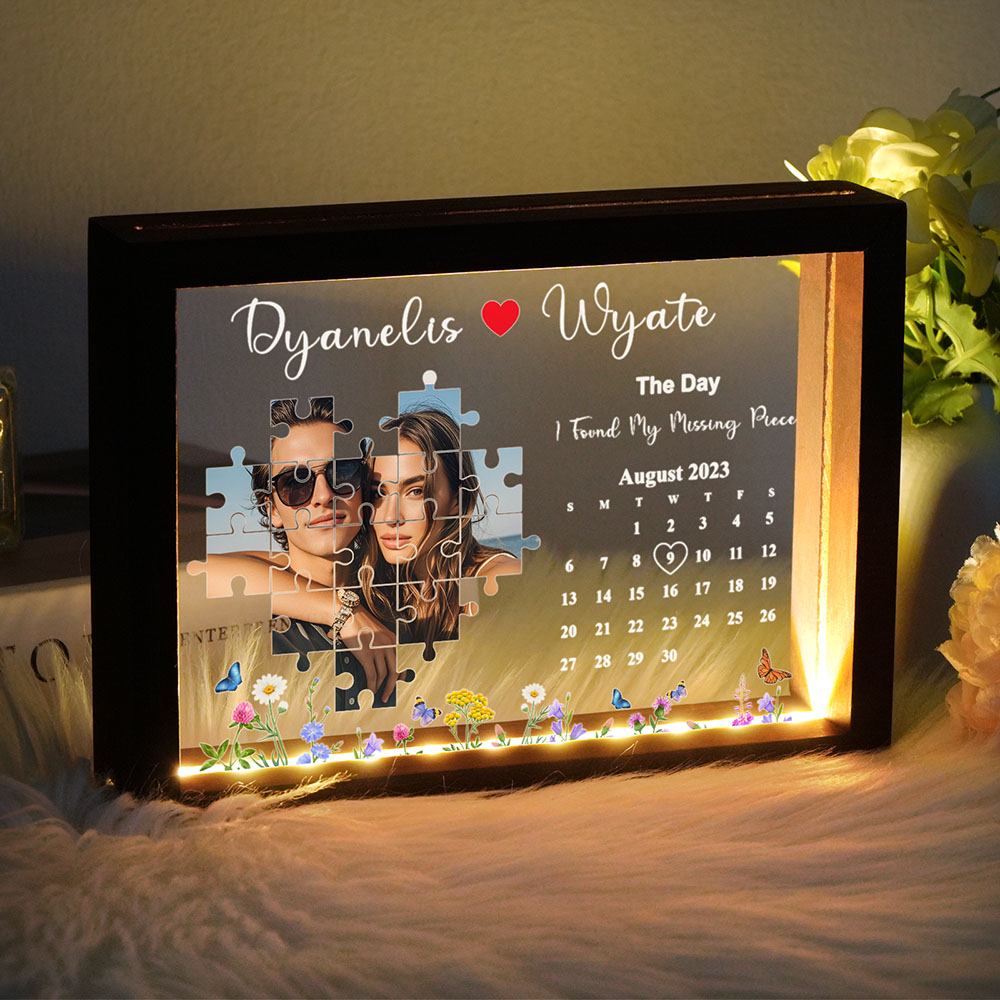 The Day I Found My Missing Piece Night Light Frame Personalized Gift
