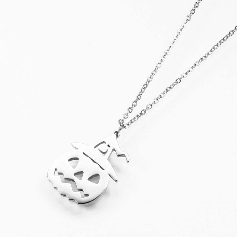 Halloween Necklace Pumpkin Skull Necklace Pumpkin Jewelry Halloween Gifts