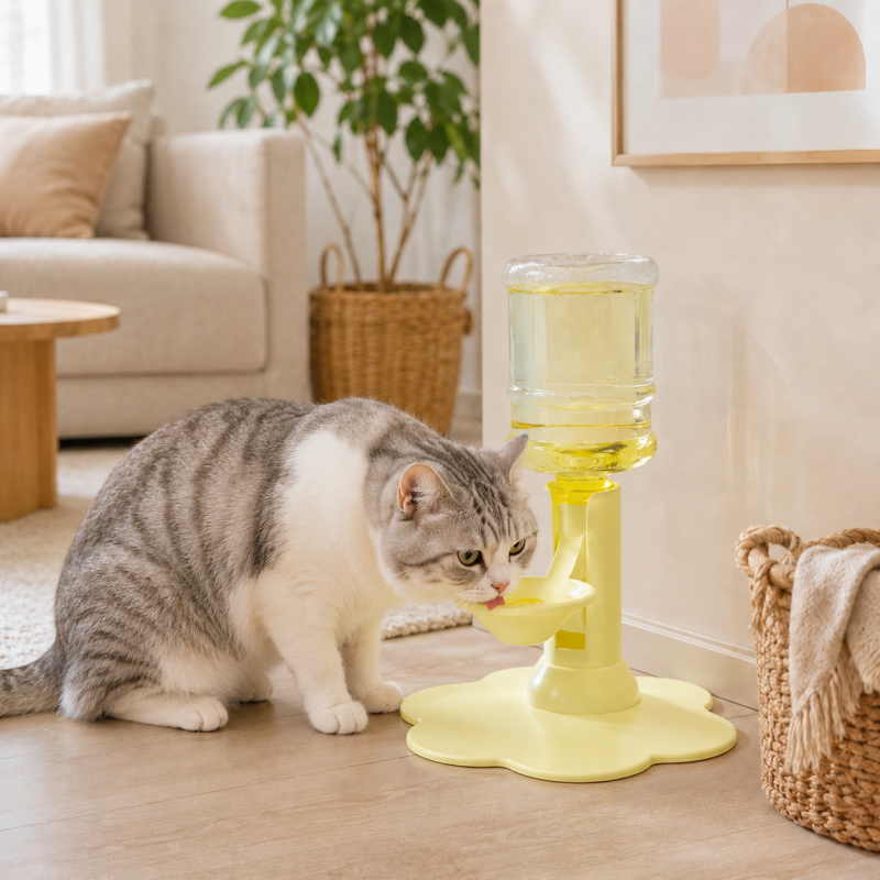 Mini Cat Water Fountain 640Ml Automatic Refill Cat Water Dispenser Cordless Filter Free Pet Water Fountain Adjustable Height Cat Drinking Bowl Cute Pet Water Feeder 5
