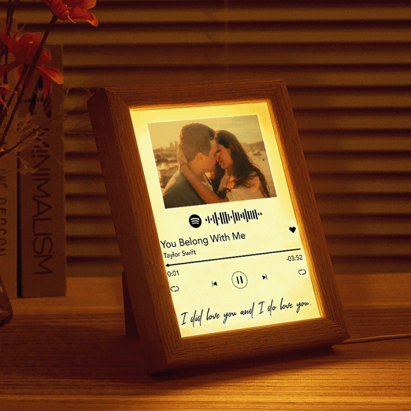Personalized Spotify Code Light Picture Art Frame with Light Home Decorative Gift for Lovers