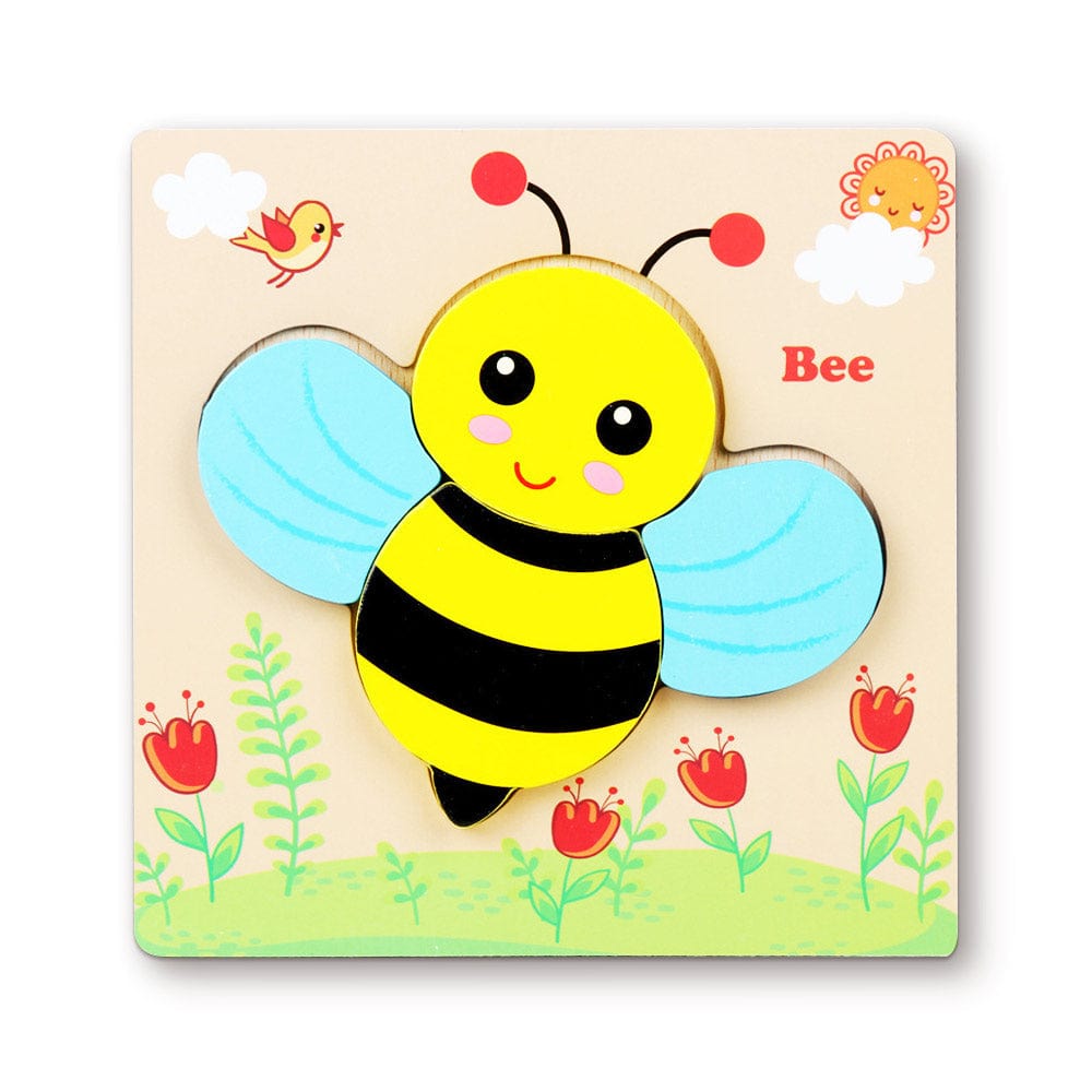 Wooden 3D Jigsaw Puzzle Bee Shape Puzzles Educational Learning Montessori Toys for Toddlers - Image 2