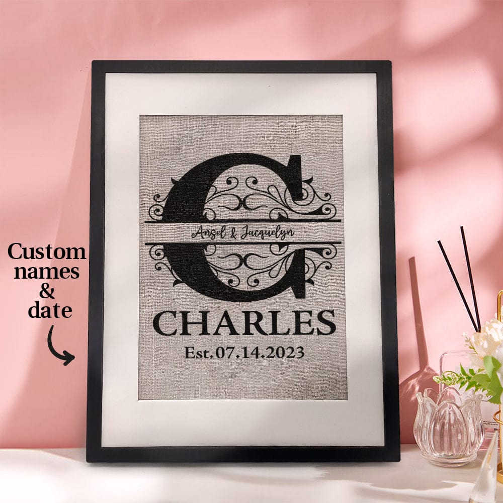 Personalized Wedding Sign Frame Decor Housewarming Anniversary Gift for Couples
