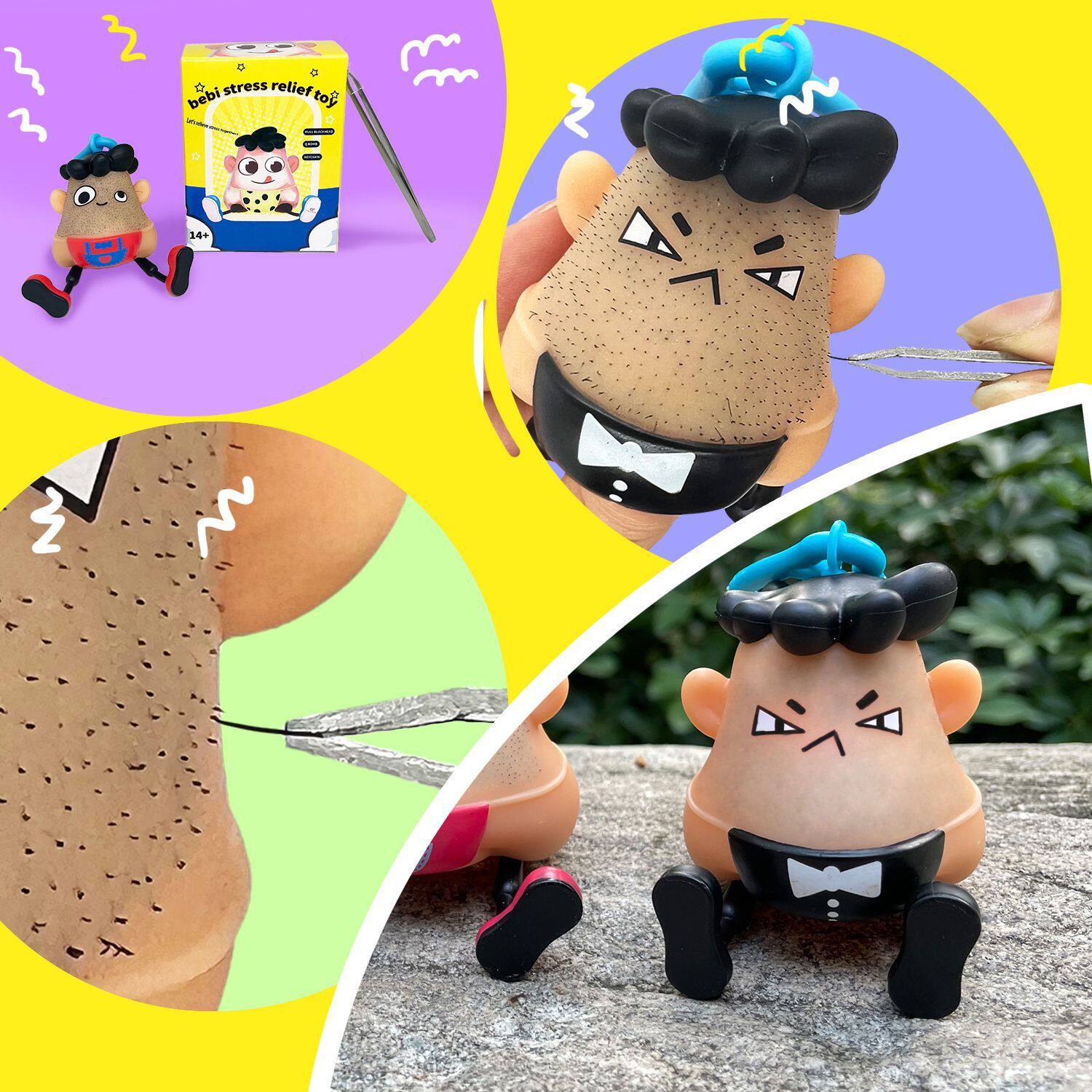 Pull Out And Squeeze Blackheads, Relieve Stress Toy, Funny Keychain Pendant To Relax - Image 2