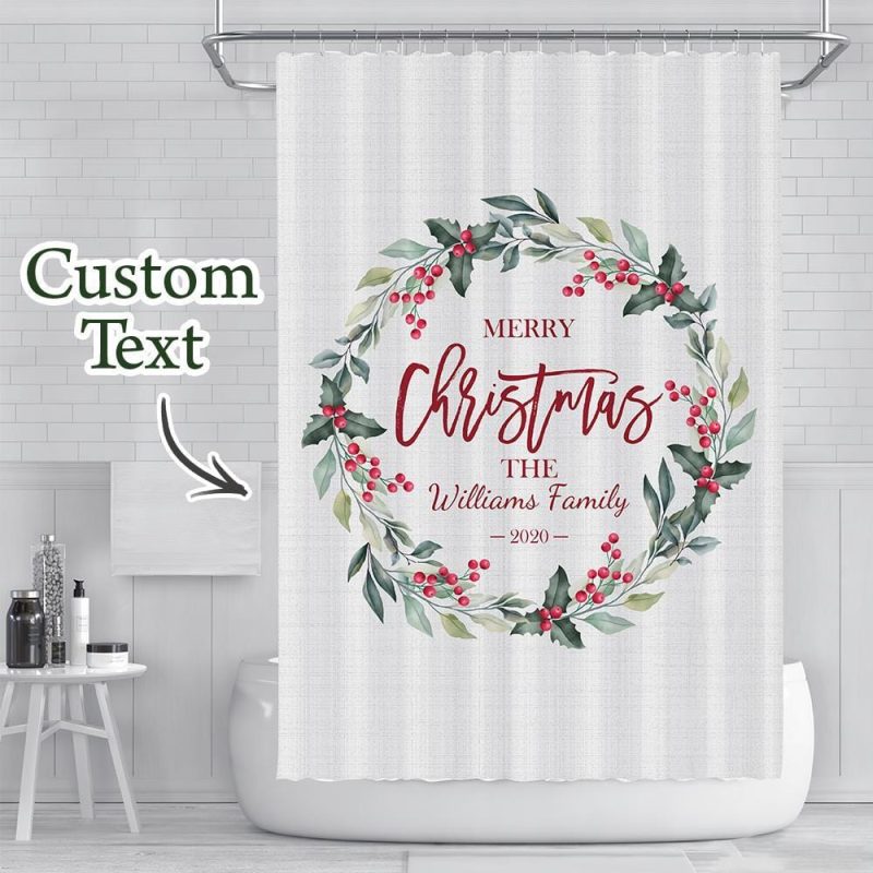 Printed Shower Curtain Printed Shower Curtain with Name Christmas Gift