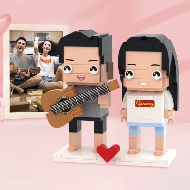 Suprise Valentine’s Gifts Customizable Fully Body 2 People Custom Brick Figures Custom Building Block Gifts