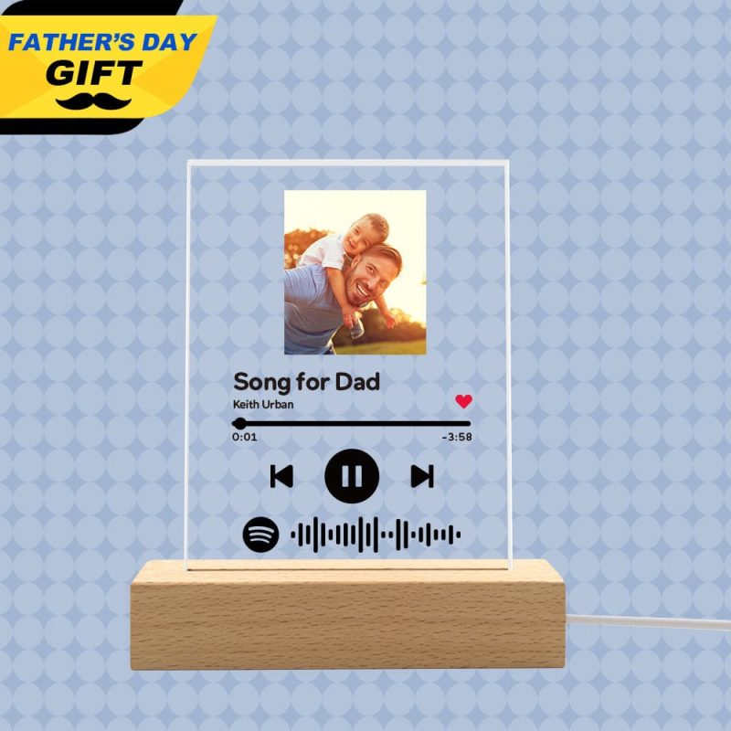 Father’s Day Spotify Plaque Night Lamp With Stand Personalised Gifts for Dad