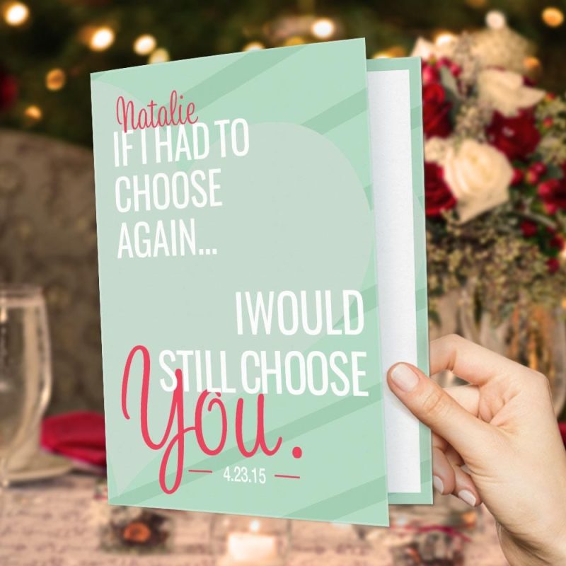 Custom Valentine’s Day Card If I Had To Choose Again Greeting Card Gifts For Girlfriend Boyfriend