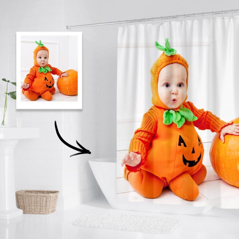 Halloween Shower Curtain Custom Bathroom Curtain Printed Shower Curtain