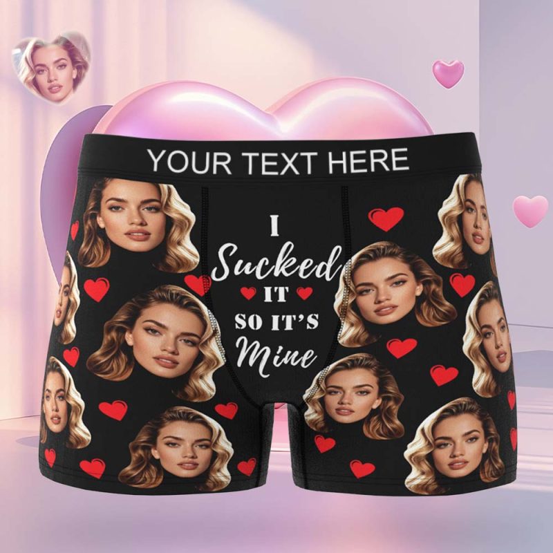 Personalised Funny Big Face Custom Waistband Text Boxer Gift For Men-it’s Mine