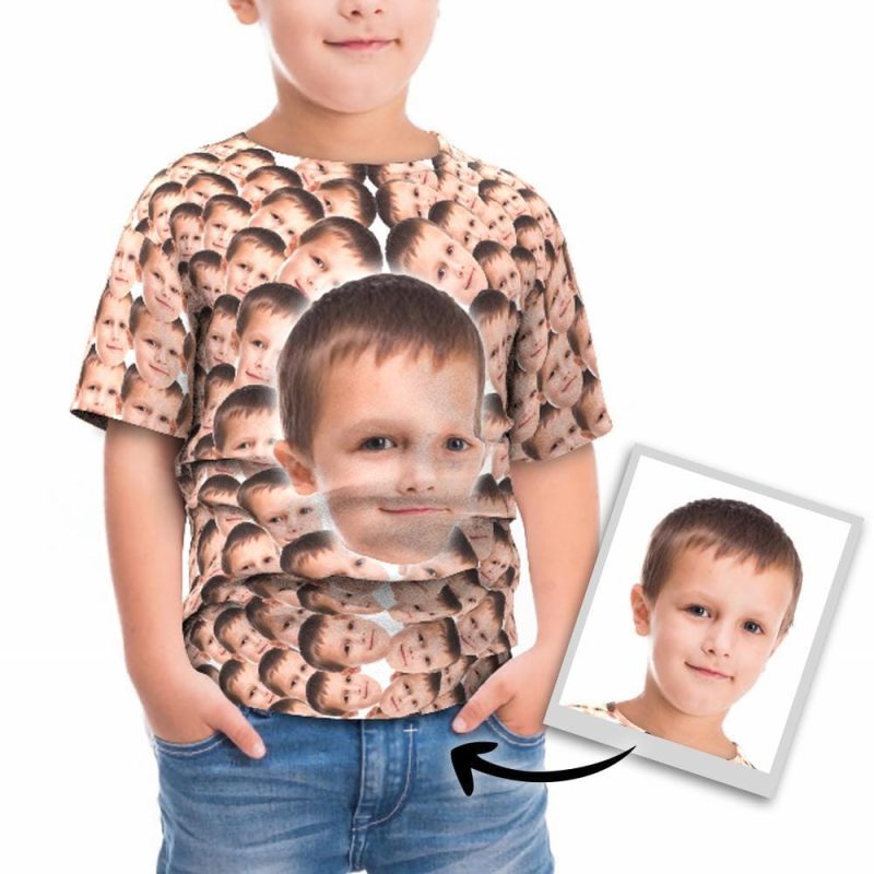Face T Shirt Personalized T-shirt Gift For Kids Dad & Son Matching Shirts