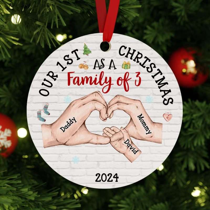 Personalized Baby’s First Christmas As A Family Ornament Christmas Tree Decoration for Christmas Gifts