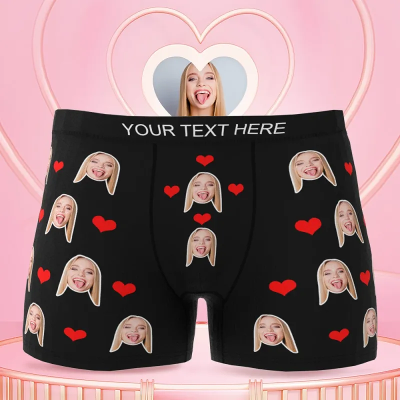Customized Face Boxer Heart – 5 Colors Christmas Gift For Him