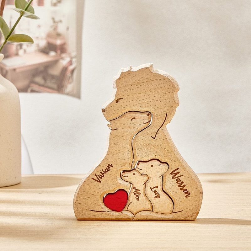 Personalized Family Names Puzzle Wooden Lions Puzzle Home Decor Gifts