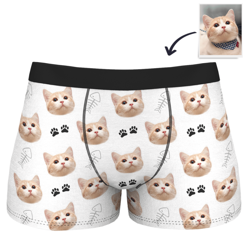 Cat Memorial Gifts Custom Face Boxer Short