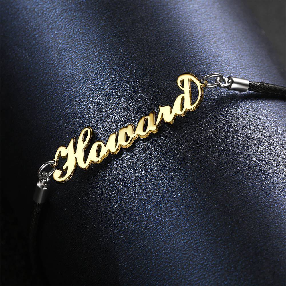 Custom Necklace for Labu Leather Necklace Personalized Name Necklace, Any Name Necklace 14k Gold Plated Golden Monster Doll Necklace - Image 3