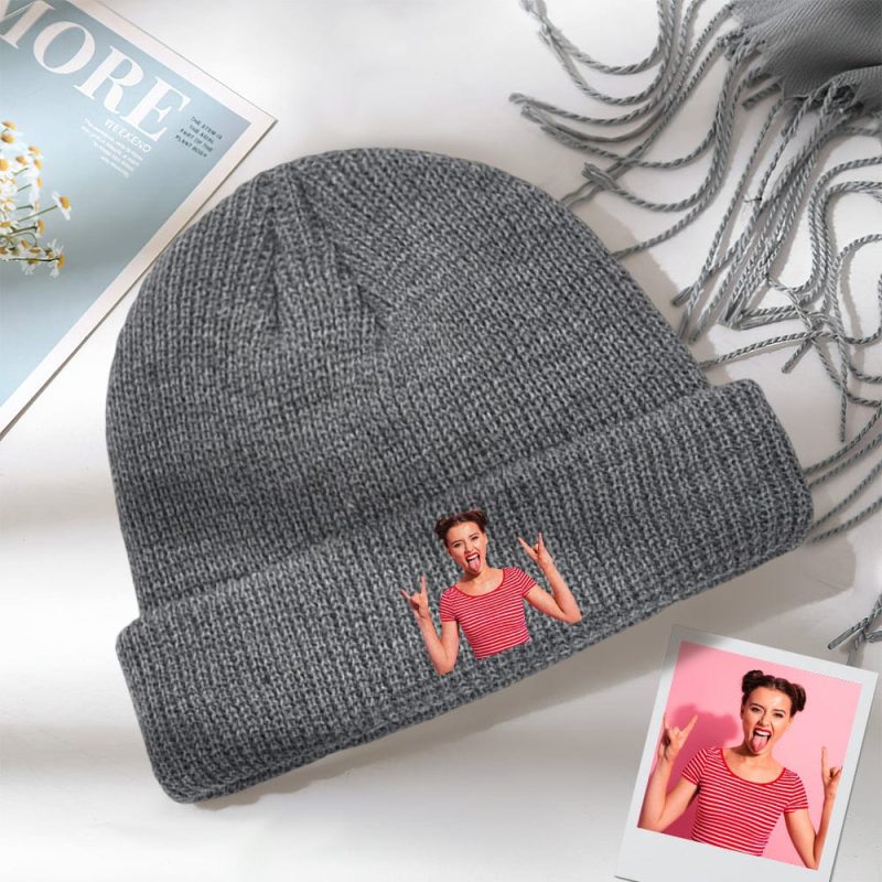 Custom Knitted Hat Adult Unisex Beanie Hat Warm Cap for Winter Gifts