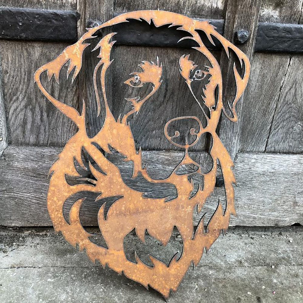 Dog Metal Wall Art Hanging Home Decor Puppy Pet Labrador Retriever