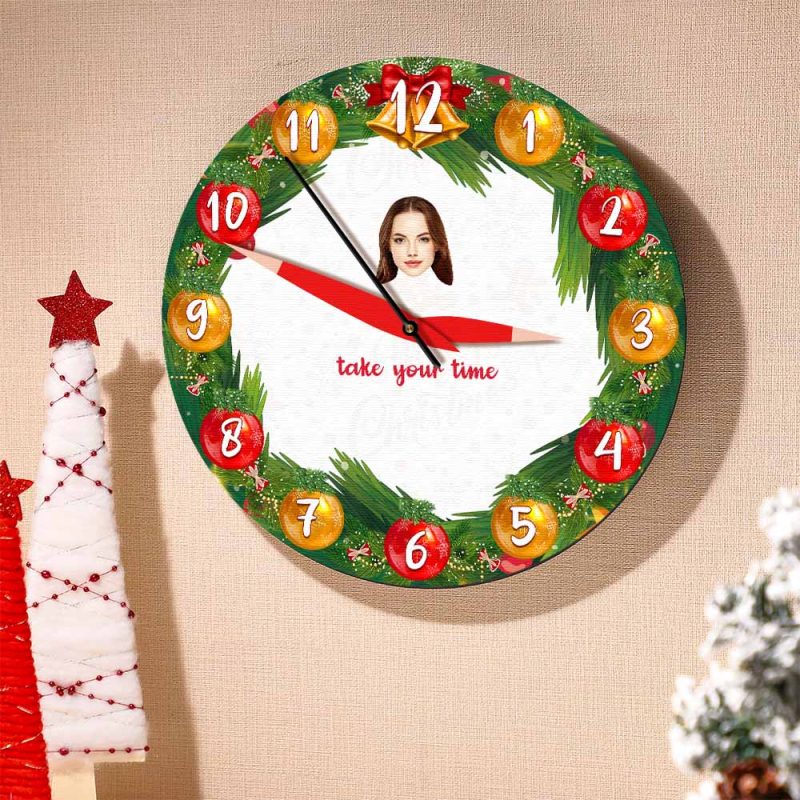 Custom Face Clock Christmas Gifts Personalized Text Home Decor