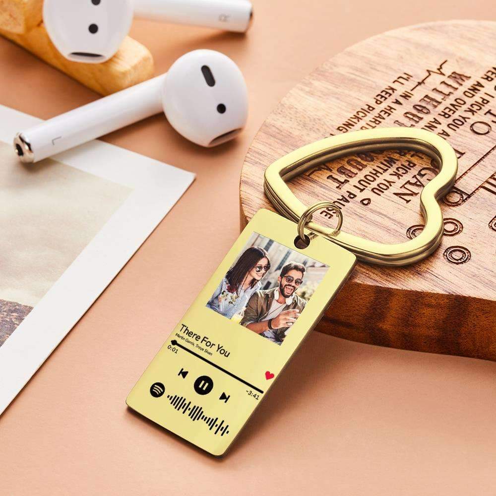 Long Distance Relationship Gift Custom Spotify Keychain With 2 Colors - Image 2