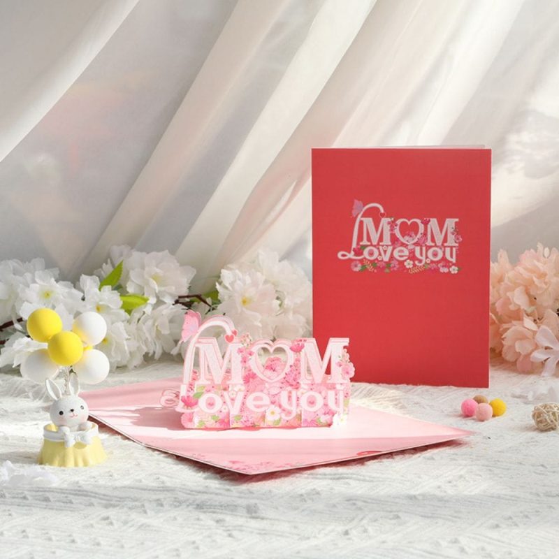 Love You Mom 3D Pop Up Greeting Card for Mother’s Day