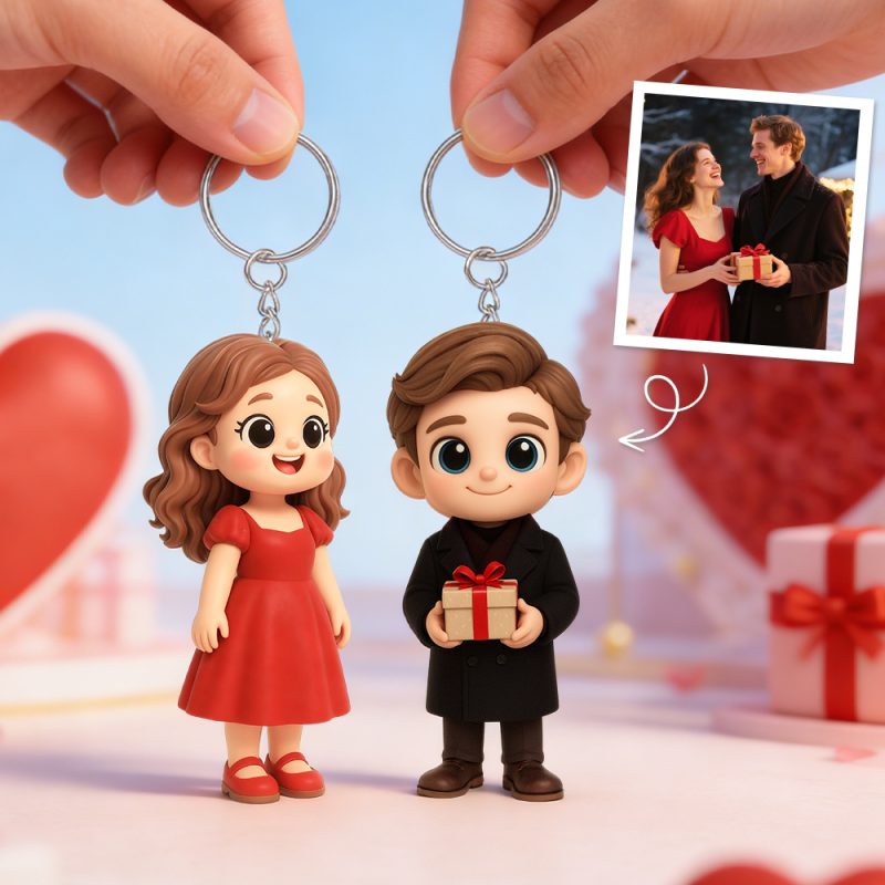 Handcrafted 3D Photo Keychain Custom Made Mini Toy Keepsake from Picture