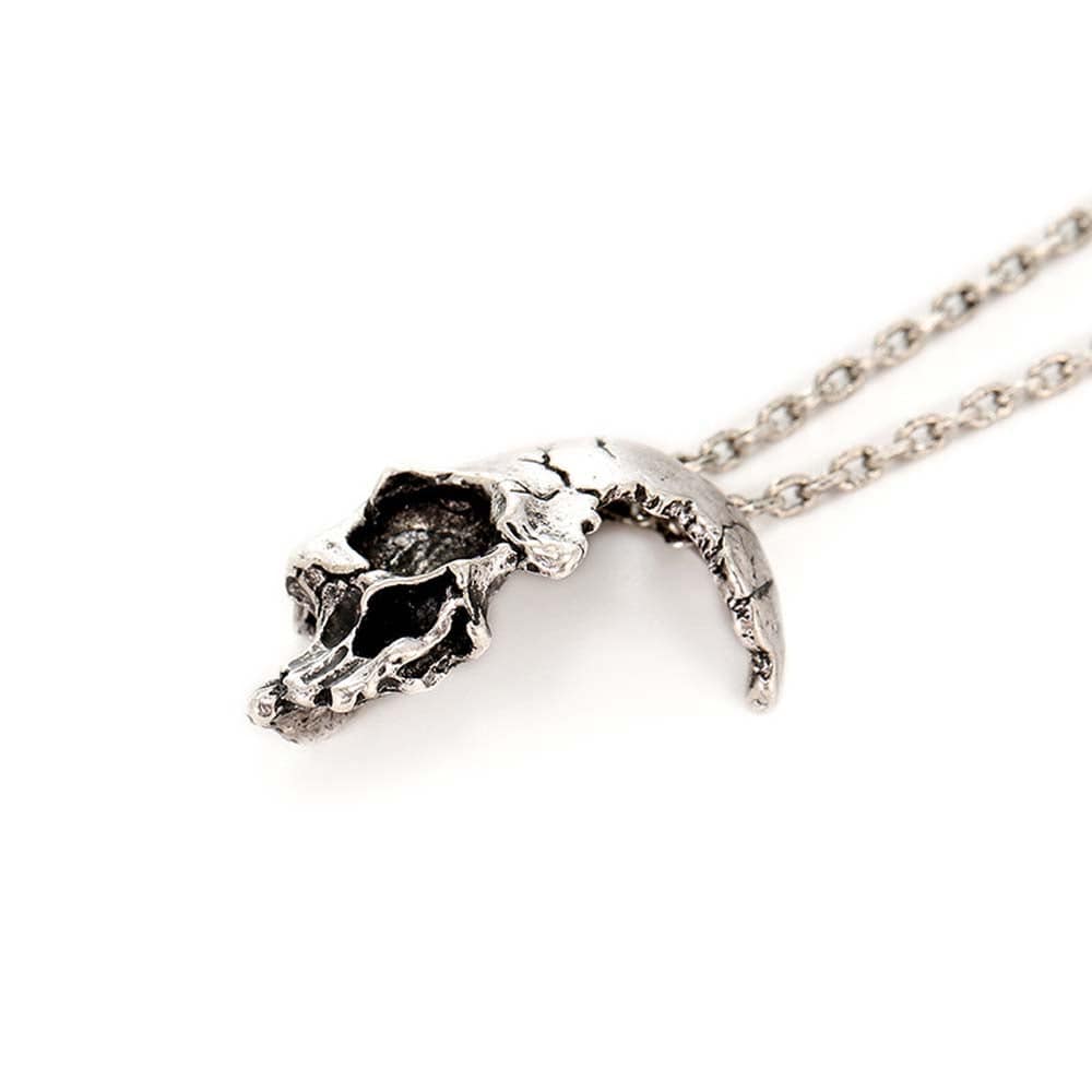 Halloween Necklace Half Face Skull Pendant Necklace Halloween Gifts