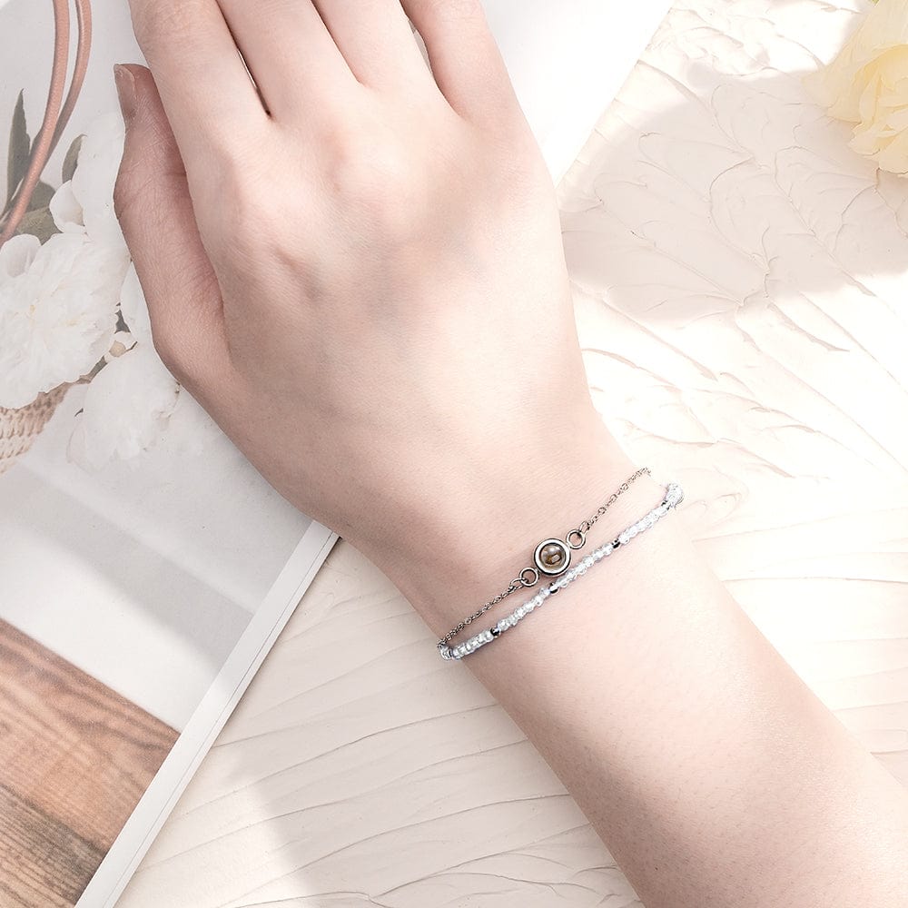 Personalized Photo Projection Crystal Double Layers Bracelet - Image 3