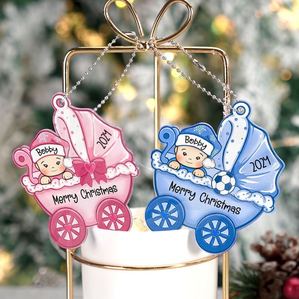 Personalized Baby's First Christmas Ornament Baby Carriage Ornament Gift for Baby - Image 2